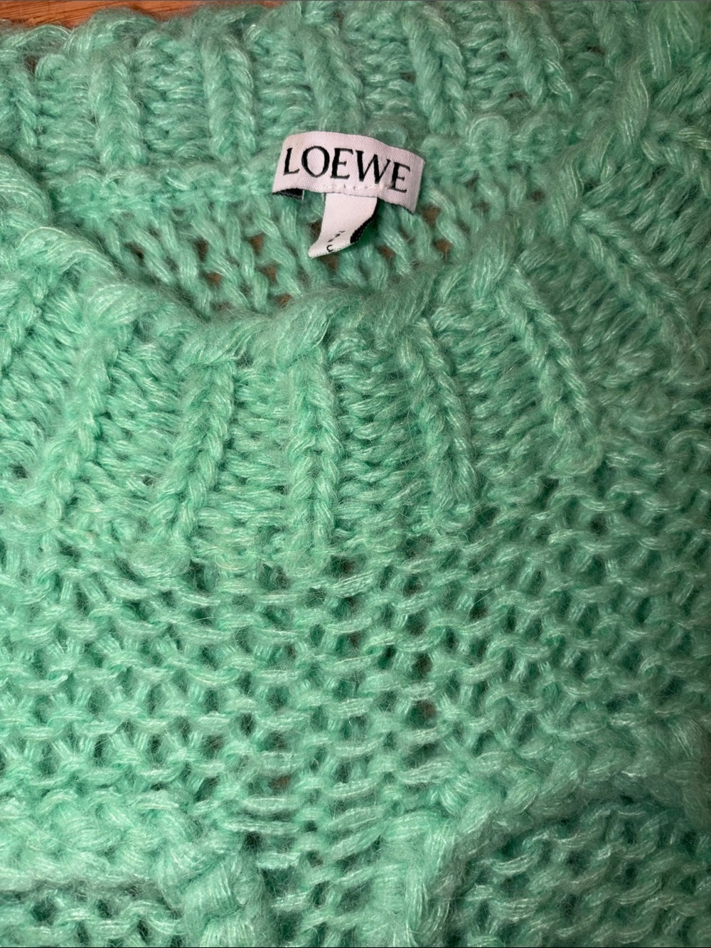 Loewe Seafoam Cable-Loop Crewneck Sweater - Picture 6 of 8